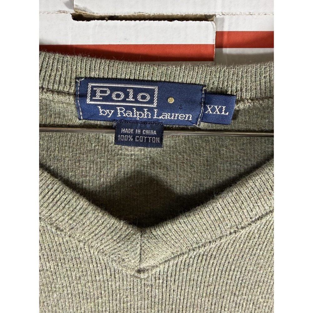 Polo Ralph Lauren Sweater Mens 2X 100%‎ Cotton V Neck Pullover Classic Pony - Picture 2 of 5